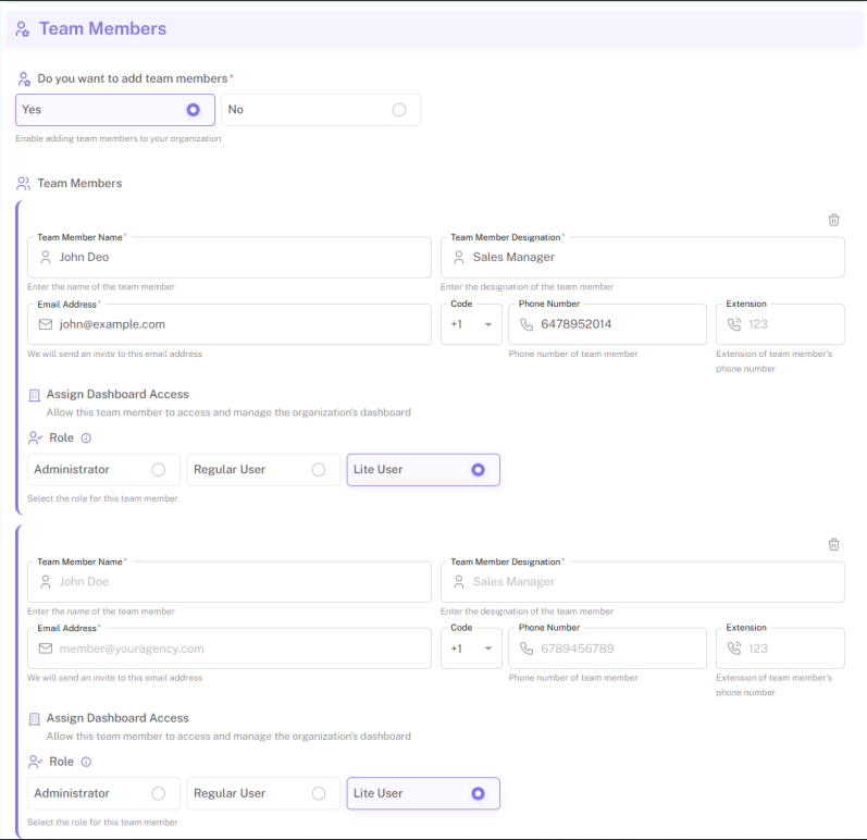 Rossy AI Team Members Adding Fields
